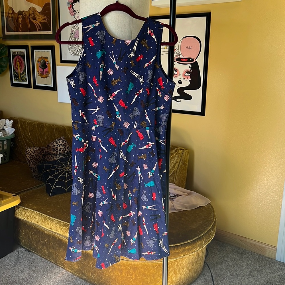 Navy Pin Up Dress